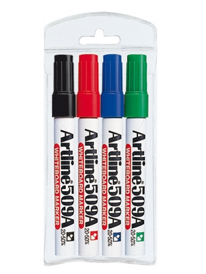 Artline 500A whiteboardpennset, 4 färger i gruppen SPORT, FRITID & HOBBY / Hobby / Måla & Rita / Pennor, kritor & tusch hos TP E-commerce Nordic AB (C77328)