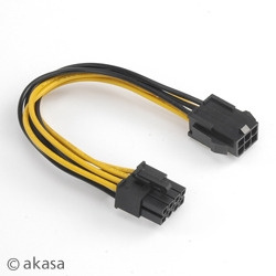 Akasa AK-CB051 6-polig PCIe-adapter till 8-polig ATX12V-adapter i gruppen DATORER & KRINGUTRUSTNING / Datorkomponenter / Hårddiskar / Adaptrar & Tillbehör hos TP E-commerce Nordic AB (C77555)