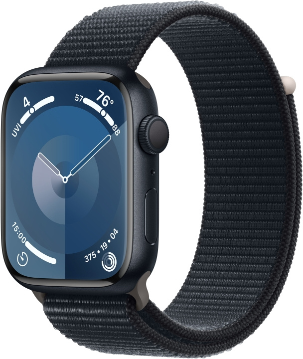 Apple Watch Series 9 (GPS) 41 mm midnattsblå aluminiumboett och midnattsblått Sport Loop-armband (MR8Y3) i gruppen SMARTPHONE & SURFPLATTOR / Träning, hem & fritid / Apple Watch & tillbehör / Apple Watch hos TP E-commerce Nordic AB (C77580)