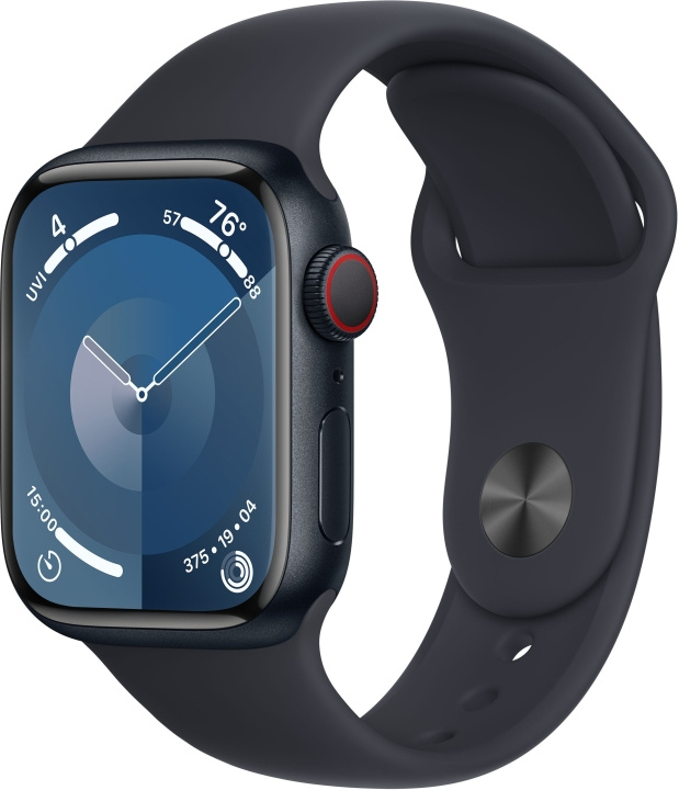 Apple Watch Series 9 (GPS + Cellular) 41 mm midnattsblå aluminiumboett och midnattsblått sportarmband, S/M (MRHR3) i gruppen SMARTPHONE & SURFPLATTOR / Träning, hem & fritid / Apple Watch & tillbehör / Apple Watch hos TP E-commerce Nordic AB (C77602)