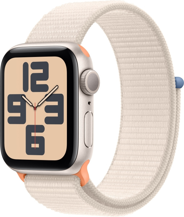 Apple Watch SE (GPS) 40 mm stjärnvit aluminiumboett och stjärnvitt Sport Loop-armband (MR9W3) i gruppen SMARTPHONE & SURFPLATTOR / Träning, hem & fritid / Apple Watch & tillbehör / Apple Watch hos TP E-commerce Nordic AB (C77607)