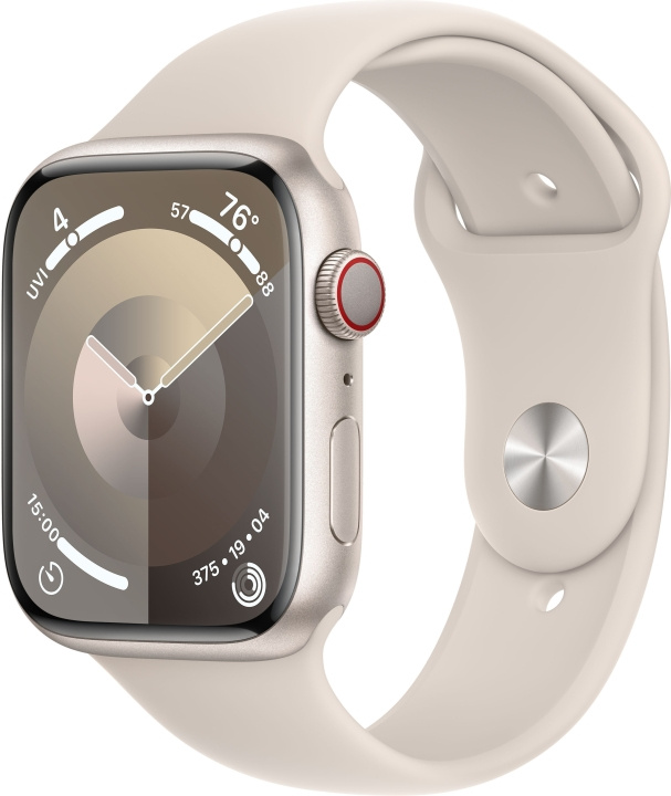 Apple Watch Series 9 (GPS + Cellular) 45 mm stjärnvit aluminiumboett och stjärnvitt sportarmband, S/M (MRM83) i gruppen SMARTPHONE & SURFPLATTOR / Träning, hem & fritid / Apple Watch & tillbehör / Apple Watch hos TP E-commerce Nordic AB (C77628)