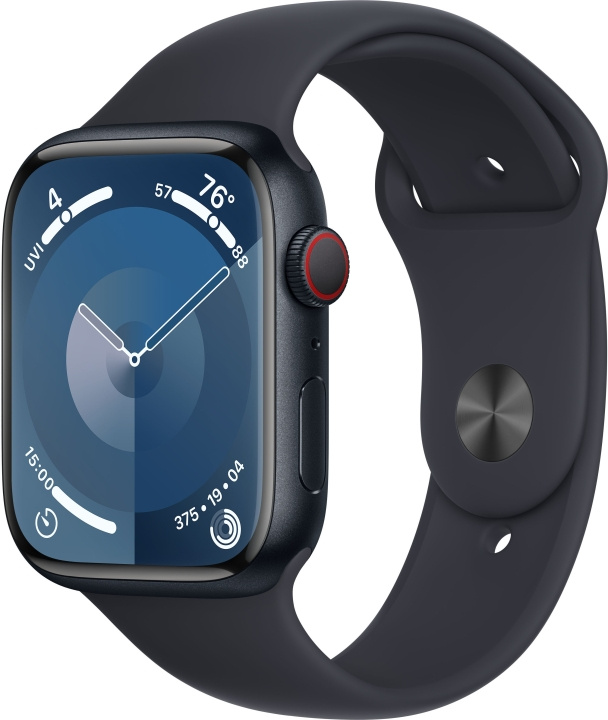 Apple Watch Series 9 (GPS + Cellular) 45 mm midnattsblått aluminiumfodral och midnattsblått sportarmband, S/M (MRMC3) i gruppen SMARTPHONE & SURFPLATTOR / Träning, hem & fritid / Apple Watch & tillbehör / Apple Watch hos TP E-commerce Nordic AB (C77632)