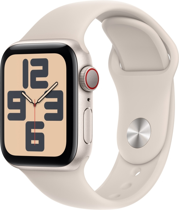 Apple Watch SE (GPS + Cellular) 40 mm stjärnvit aluminiumboett och stjärnvitt sportarmband, S/M (MRFX3) i gruppen SMARTPHONE & SURFPLATTOR / Träning, hem & fritid / Apple Watch & tillbehör / Apple Watch hos TP E-commerce Nordic AB (C77635)