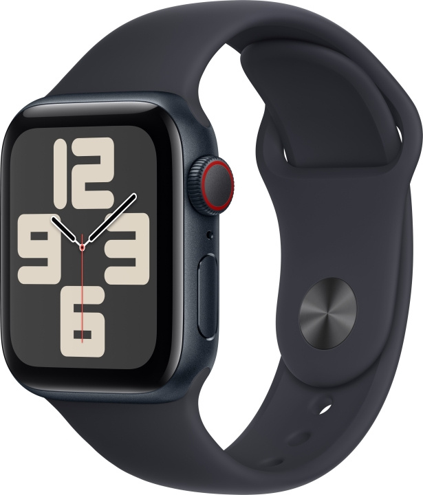 Apple Watch SE (GPS + Cellular) 40 mm midnattsblå aluminiumboett och midnattsblått sportarmband, S/M (MRG73) i gruppen SMARTPHONE & SURFPLATTOR / Träning, hem & fritid / Apple Watch & tillbehör / Apple Watch hos TP E-commerce Nordic AB (C77638)