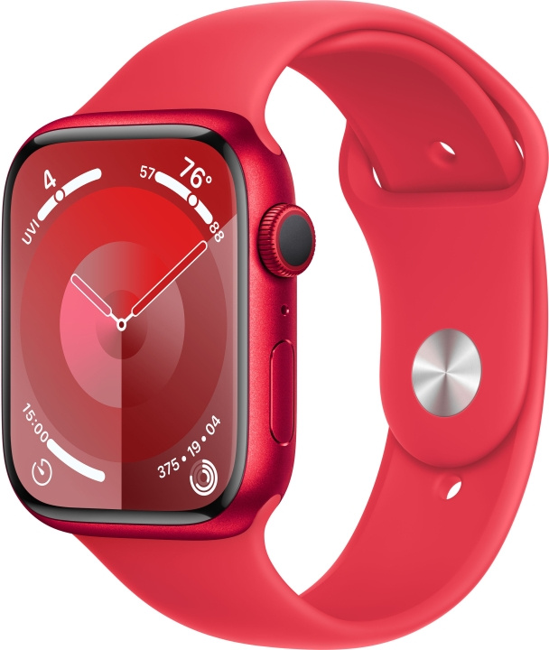 Apple Watch Series 9 (GPS) 45 mm röd (PRODUCT)RED aluminiumboett och rött (PRODUCT)RED sportarmband, S/M (MRXJ3) i gruppen SMARTPHONE & SURFPLATTOR / Träning, hem & fritid / Apple Watch & tillbehör / Apple Watch hos TP E-commerce Nordic AB (C77670)