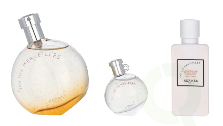 Hermes Eau Des Merveilles Giftset 97.5 ml Edt Spray 50ml/Edt Miniature 7,5ml/Body Lotion 40ml i gruppen SKÖNHET & HÄLSA / Presentkit / Presentkit För Henne hos TP E-commerce Nordic AB (C77943)