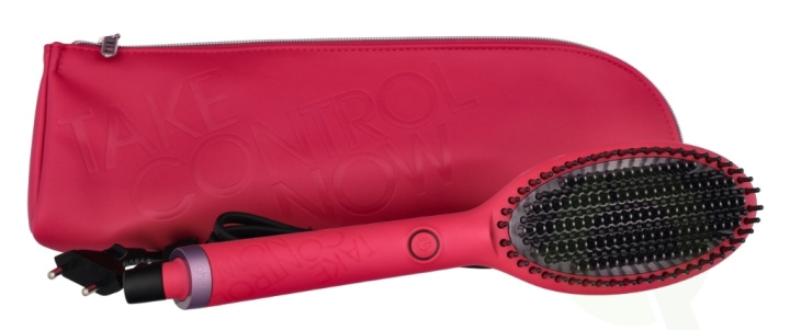 ghd Glide Smoothing Take Control Now Hot Brush Set 2 piece Pink - Heated Brush/Pouch i gruppen SKÖNHET & HÄLSA / Hår & Styling / Stylingverktyg / Varmluftsborste hos TP E-commerce Nordic AB (C77958)