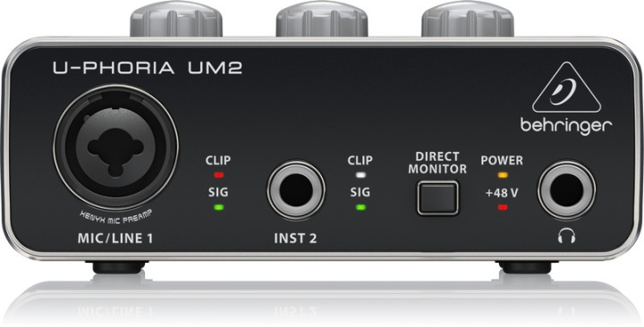 BEHRINGER U-Phoria UM2 ljudkort för USB i gruppen SPORT, FRITID & HOBBY / Hobby / Musik / Tillbehör till musikinstrument hos TP E-commerce Nordic AB (C78111)