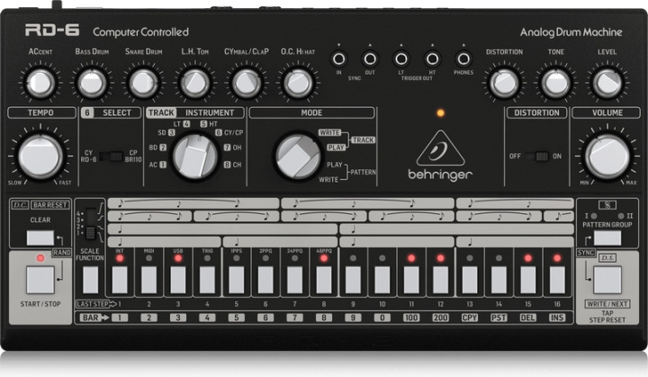 BEHRINGER RD-6 analog trummaskin, svart i gruppen SPORT, FRITID & HOBBY / Hobby / Musik / Tillbehör till musikinstrument hos TP E-commerce Nordic AB (C78210)