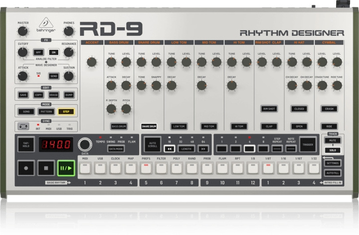 BEHRINGER RD-9 analog trummaskin i gruppen SPORT, FRITID & HOBBY / Hobby / Musik / Tillbehör till musikinstrument hos TP E-commerce Nordic AB (C78219)