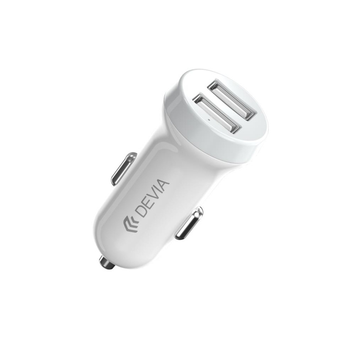 Devia billaddare Smart 2x USB 3,1A vit + USB-C kabel i gruppen SMARTPHONE & SURFPLATTOR / Laddare & Kablar / Billaddare / Billaddare USB hos TP E-commerce Nordic AB (C78540)