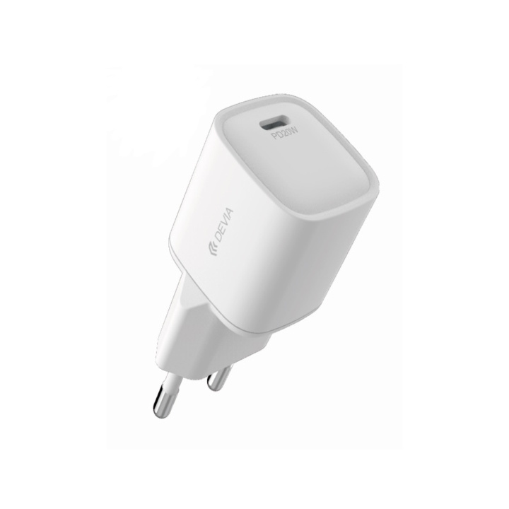 Devia väggladdare Smart Mini PD 20W 1x USB-C vit i gruppen SMARTPHONE & SURFPLATTOR / Laddare & Kablar / Väggladdare / Väggladdare Typ C hos TP E-commerce Nordic AB (C78611)