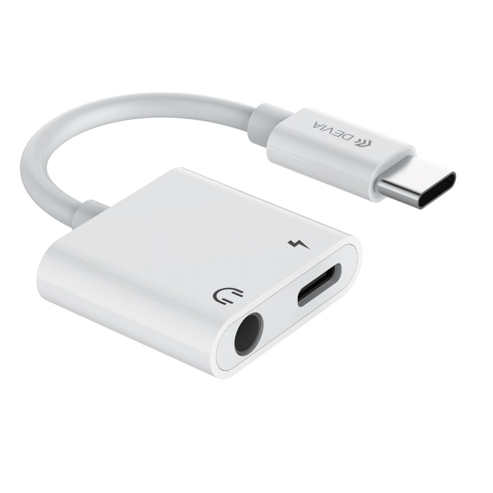 Devia adapter EC610 USB-C - USB-C (port) + jack 3,5mm (port) vit i gruppen HEMELEKTRONIK / Kablar & Adaptrar / Ljud Analog / Adaptrar hos TP E-commerce Nordic AB (C78656)