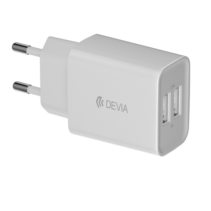 Devia väggladdare Smart 2x USB 2,4A vit i gruppen SMARTPHONE & SURFPLATTOR / Laddare & Kablar / Väggladdare / Väggladdare USB hos TP E-commerce Nordic AB (C78660)