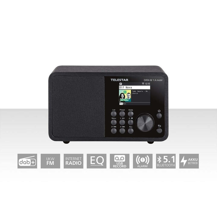 TELESTAR DIRA M 1 A Mobile EWF Batteridriven Mono Multifunktionsradio DAB+ / FM / Internet / Bluetooth Svart i gruppen HEMELEKTRONIK / Ljud & Bild / Hemmabio, HiFi & Bärbart / Radio & Väckarklockor / Radio hos TP E-commerce Nordic AB (C78699)