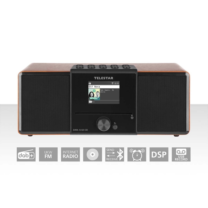 TELESTAR DIRA S32i CD EWF Multifunktionell stereoradio med CD-spelare DAB+ / FM / Internet / Bluetooth Trä i gruppen HEMELEKTRONIK / Ljud & Bild / Hemmabio, HiFi & Bärbart / Radio & Väckarklockor / Radio hos TP E-commerce Nordic AB (C78703)