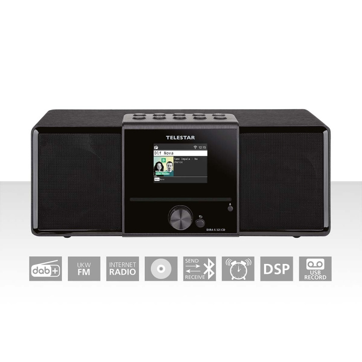 TELESTAR DIRA S32i CD EWF Multifunktionell stereoradio med CD-spelare DAB+ / FM / Internet / Bluetooth Svart i gruppen HEMELEKTRONIK / Ljud & Bild / Hemmabio, HiFi & Bärbart / Radio & Väckarklockor / Radio hos TP E-commerce Nordic AB (C78704)