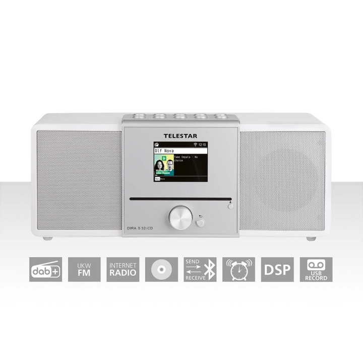 TELESTAR DIRA S32i CD EWF Multifunktionell stereoradio med CD-spelare DAB+ / FM / Internet / Bluetooth Vit i gruppen HEMELEKTRONIK / Ljud & Bild / Hemmabio, HiFi & Bärbart / Radio & Väckarklockor / Radio hos TP E-commerce Nordic AB (C78705)