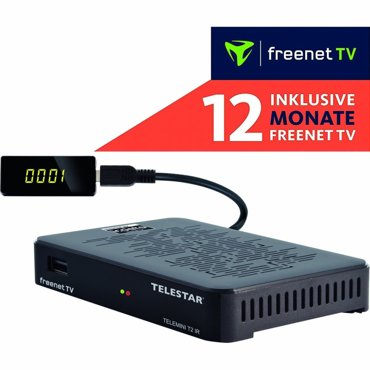 TELESTAR TELEMINI T2 IR Extremt kompakt DVB-T2/DVB-C HDTV-mottagare i gruppen HEMELEKTRONIK / Ljud & Bild / TV & Tillbehör / Mediaspelare & Smart TV-boxar hos TP E-commerce Nordic AB (C78712)