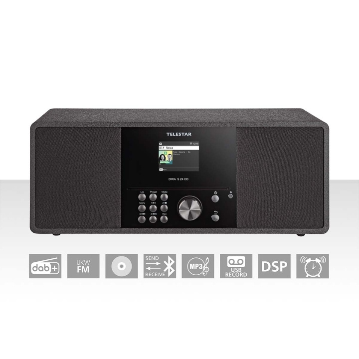 TELESTAR DIRA S 24 CD DAB+/FM Stereo Radio med CD-spelare Svart i gruppen HEMELEKTRONIK / Ljud & Bild / Hemmabio, HiFi & Bärbart / Radio & Väckarklockor / Radio hos TP E-commerce Nordic AB (C78737)