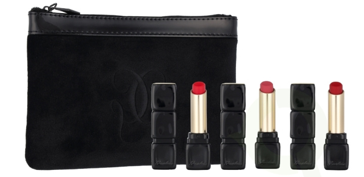 Guerlain Kiss Kiss Tender Matte Lipstick Trio Set 8.4 g 3x2.8gr - #775 Kiss Rouge/#219 Tender Rose/#940 My Rouge/Pouch i gruppen SKÖNHET & HÄLSA / Makeup / Läppar / Läppstift hos TP E-commerce Nordic AB (C78901)