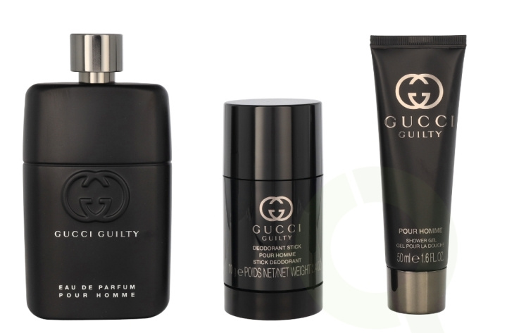 Gucci Guilty Pour Homme Giftset 215 ml Edp Spray 90ml/Shower Gel 50ml/Deodorant Stick 75ml i gruppen SKÖNHET & HÄLSA / Doft & Parfym / Parfym / Parfym för honom hos TP E-commerce Nordic AB (C79053)