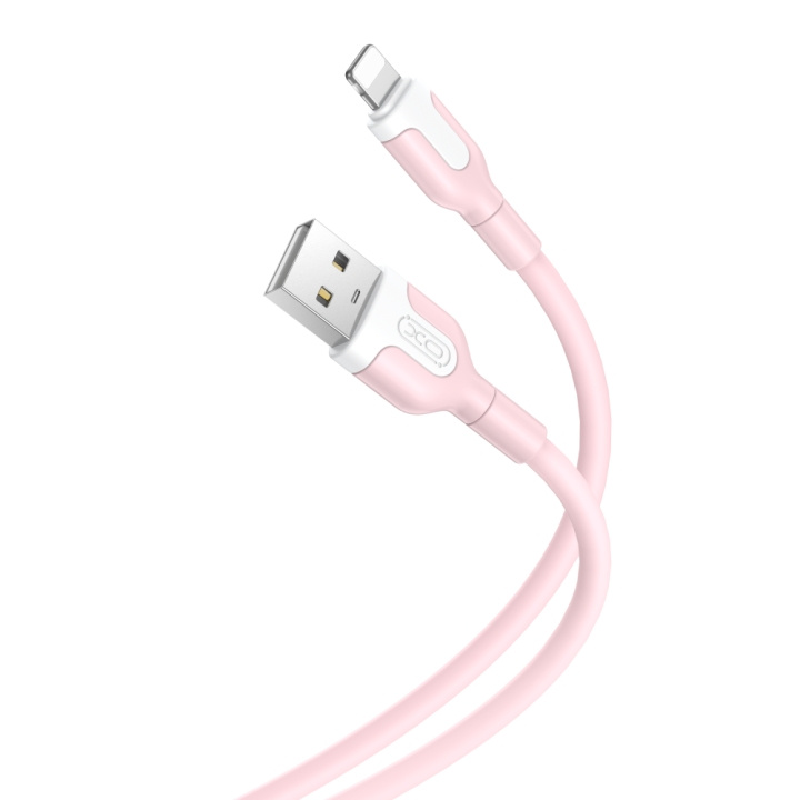 XO kabel NB212 USB - Lightning 1,0 m 2,1A rosa i gruppen SMARTPHONE & SURFPLATTOR / Laddare & Kablar / Kablar / Kablar Lightning hos TP E-commerce Nordic AB (C79184)