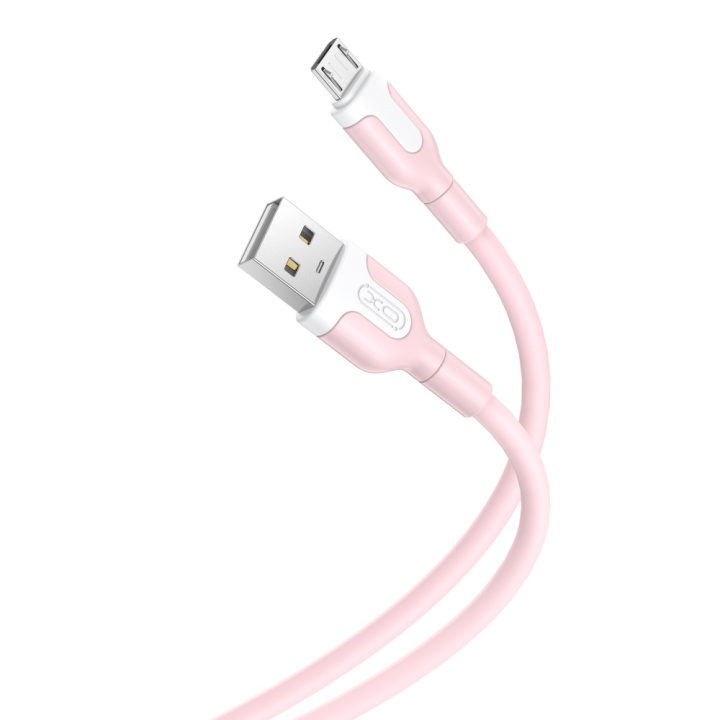 XO kabel NB212 USB - microUSB 1,0 m 2,1A rosa i gruppen SMARTPHONE & SURFPLATTOR / Laddare & Kablar / Kablar / Kablar microUSB hos TP E-commerce Nordic AB (C79187)