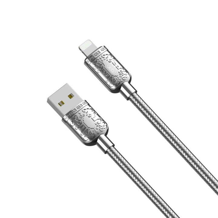 XO kabel NB216 USB - Lightning 1,0 m 2,4A silver i gruppen SMARTPHONE & SURFPLATTOR / Laddare & Kablar / Kablar / Kablar Lightning hos TP E-commerce Nordic AB (C79215)