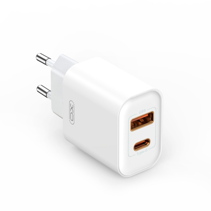 XO väggladdare CE12 PD QC 3.0 20W 1x USB 1x USB-C vit i gruppen SMARTPHONE & SURFPLATTOR / Laddare & Kablar / Väggladdare / Väggladdare Typ C hos TP E-commerce Nordic AB (C79271)