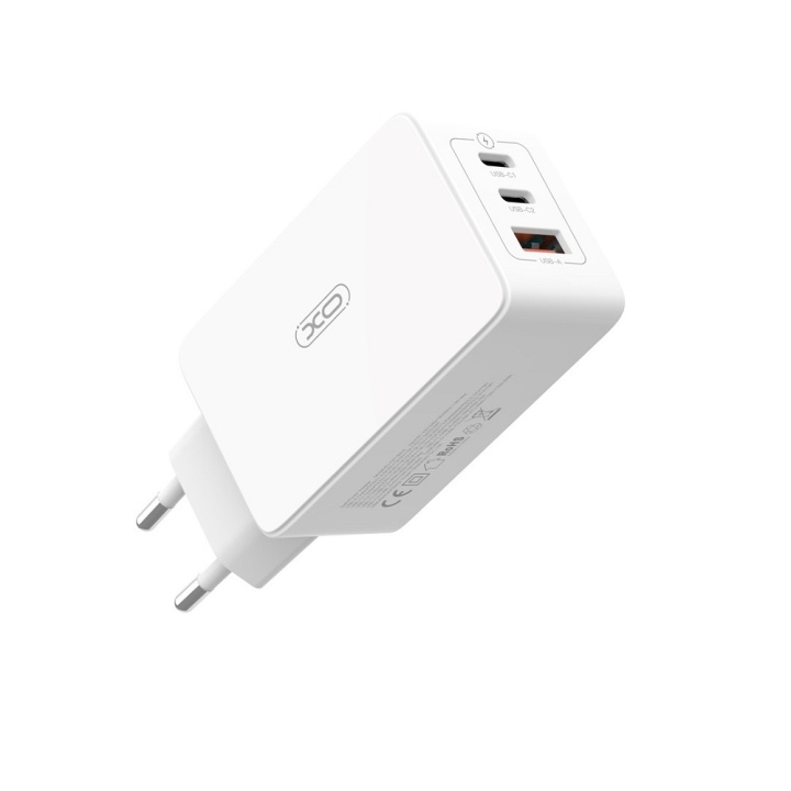 XO väggladdare CE13 PD QC 3.0 65W 1x USB 2x USB-C vit i gruppen SMARTPHONE & SURFPLATTOR / Laddare & Kablar / Väggladdare / Väggladdare Typ C hos TP E-commerce Nordic AB (C79276)