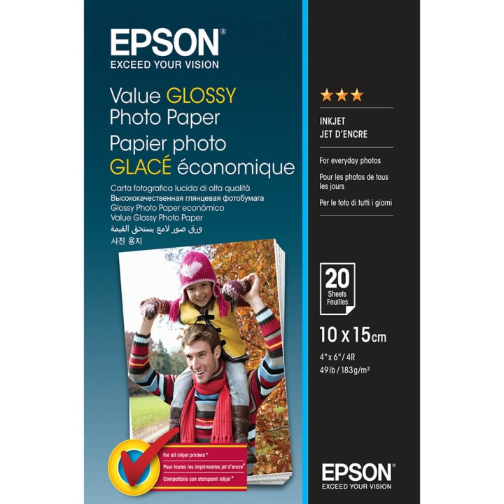 Epson 10x15 Value Glossy Photo Paper 10x15cm - 20 Ark i gruppen HEMELEKTRONIK / Foto & Video / Fotoutrustning / Övrigt hos TP E-commerce Nordic AB (C79455)