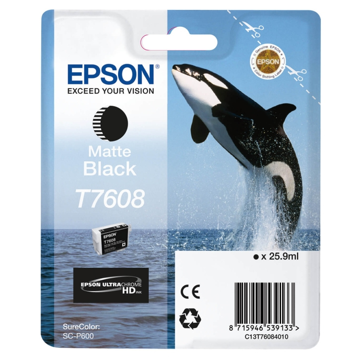 Epson Bläck UltraChrome HD T76084N10 Mattsvart i gruppen DATORER & KRINGUTRUSTNING / Skrivare & Tillbehör / Bläck & Toner / Bläckpatroner / Epson hos TP E-commerce Nordic AB (C79465)