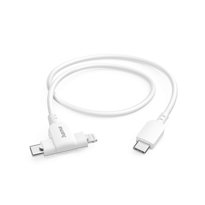 Hama Laddningskabel USB-C till USB-C eller Lightning 1,5 m Vit i gruppen DATORER & KRINGUTRUSTNING / Datorkablar / USB-kablar / USB-C hos TP E-commerce Nordic AB (C79487)