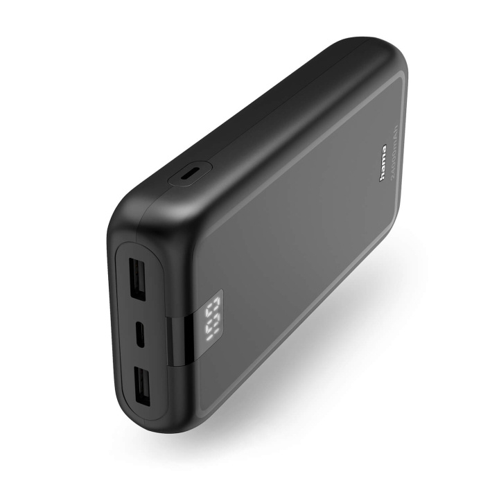 Hama Powerbank 24000mAh 2xUSB-A+1xUSB-C Antracit i gruppen SMARTPHONE & SURFPLATTOR / Laddare & Kablar / Powerbanks hos TP E-commerce Nordic AB (C79495)