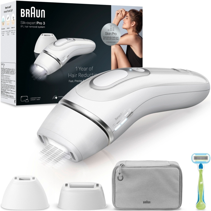 Braun IPL Silk-expert Pro 3 PL3122 Silver/White i gruppen SKÖNHET & HÄLSA / Hår & Styling / Hårborttagning / IPL & Laser hos TP E-commerce Nordic AB (C79527)