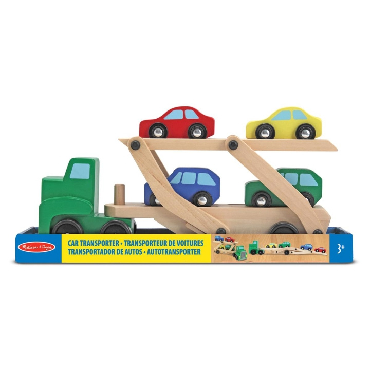 Melissa & Doug Biltransportör med bilar i trä i gruppen LEKSAKER, BARN- & BABYPRODUKTER / Leksaker / Leksaksbilar & andra fordon hos TP E-commerce Nordic AB (C79787)