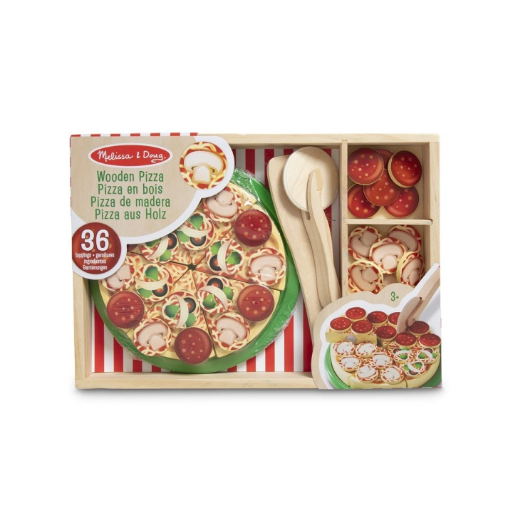 Melissa & Doug Food Play Träpizza i gruppen LEKSAKER, BARN- & BABYPRODUKTER / Leksaker / Lilla hemmet & Rollek hos TP E-commerce Nordic AB (C79806)