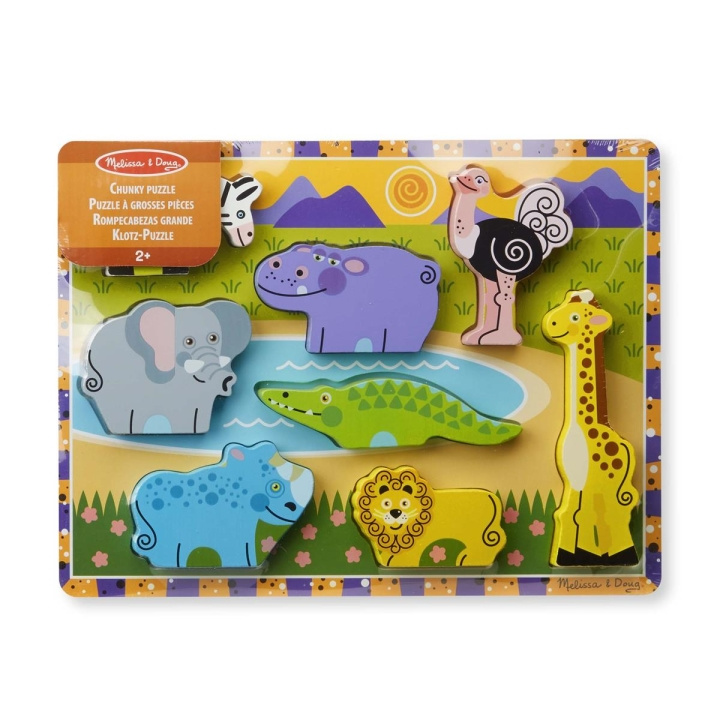 Melissa & Doug Tjockt pussel i trä Safari i gruppen LEKSAKER, BARN- & BABYPRODUKTER / Leksaker / Pussel hos TP E-commerce Nordic AB (C79815)