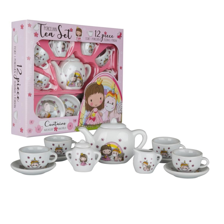 Barbo Toys Barbo Classic Teservis i porslin 12 st Rosa i gruppen LEKSAKER, BARN- & BABYPRODUKTER / Leksaker / Lilla hemmet & Rollek hos TP E-commerce Nordic AB (C79841)