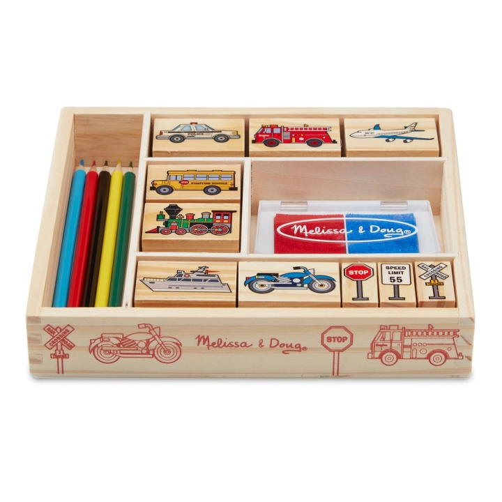 Melissa & Doug Stämpeluppsättning i trä Fordon i gruppen LEKSAKER, BARN- & BABYPRODUKTER / Leksaker / Pyssel hos TP E-commerce Nordic AB (C79989)