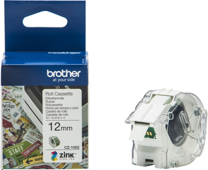 Brother CZ1002 självhäftande tejp, 12 mm x 5 m, vit i gruppen DATORER & KRINGUTRUSTNING / Skrivare & Tillbehör / Skrivare / Märkmaskiner & Tillbehör / Tejp hos TP E-commerce Nordic AB (C80189)