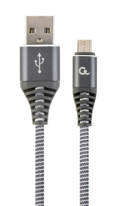 Cablexpert MicroUSB - USB-kabel, 1 m, grå i gruppen DATORER & KRINGUTRUSTNING / Datorkablar / USB-kablar / Micro-USB hos TP E-commerce Nordic AB (C80219)