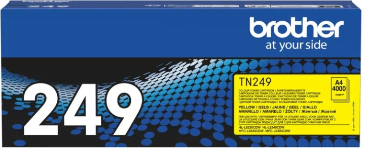 Brother TN249Y laserbläckpatron, gul i gruppen DATORER & KRINGUTRUSTNING / Skrivare & Tillbehör / Bläck & Toner / Bläckpatroner / Brother hos TP E-commerce Nordic AB (C80405)