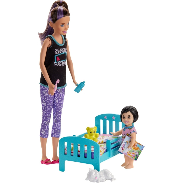 Barbie Babysitter lekset - Sängdags (GHV88) i gruppen LEKSAKER, BARN- & BABYPRODUKTER / Leksaker / Dockor & Tillbehör hos TP E-commerce Nordic AB (C80549)