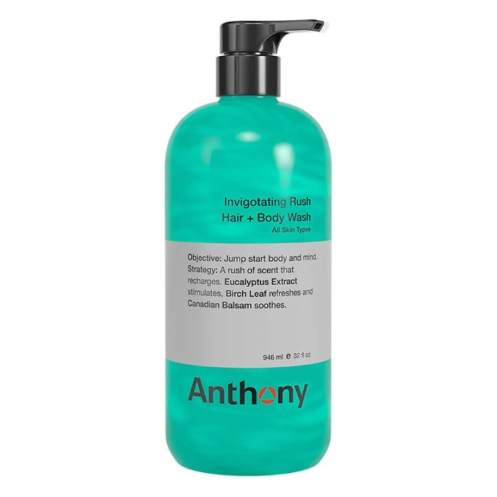 Anthony Invigoration Rush Hair + Body Shampoo 946 ml i gruppen SKÖNHET & HÄLSA / Hår & Styling / Hårvårdsprodukter / Schampo hos TP E-commerce Nordic AB (C80617)