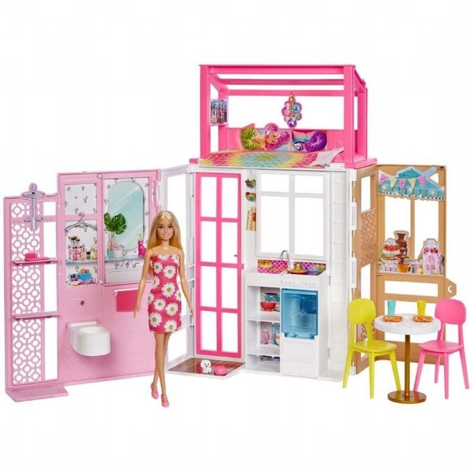 Barbie Hus med docka (HCD48) i gruppen LEKSAKER, BARN- & BABYPRODUKTER / Leksaker / Dockor & Tillbehör hos TP E-commerce Nordic AB (C80625)