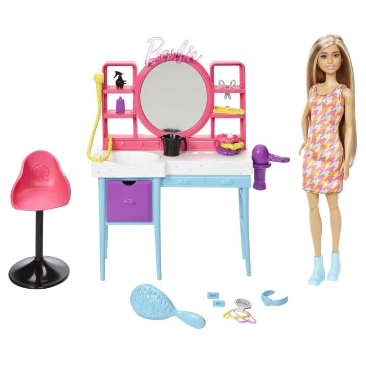 Barbie Helt och hållet frisörsalong (HKV00) i gruppen LEKSAKER, BARN- & BABYPRODUKTER / Leksaker / Dockor & Tillbehör hos TP E-commerce Nordic AB (C80680)