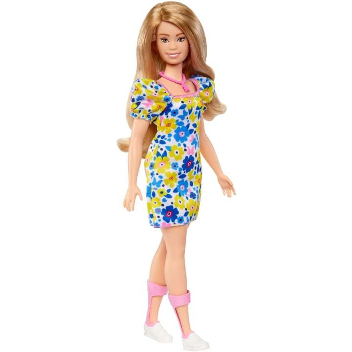 Barbie Fashionistas - Down Syndrome bär blommig klänning (HJT05) i gruppen LEKSAKER, BARN- & BABYPRODUKTER / Leksaker / Dockor & Tillbehör hos TP E-commerce Nordic AB (C80694)